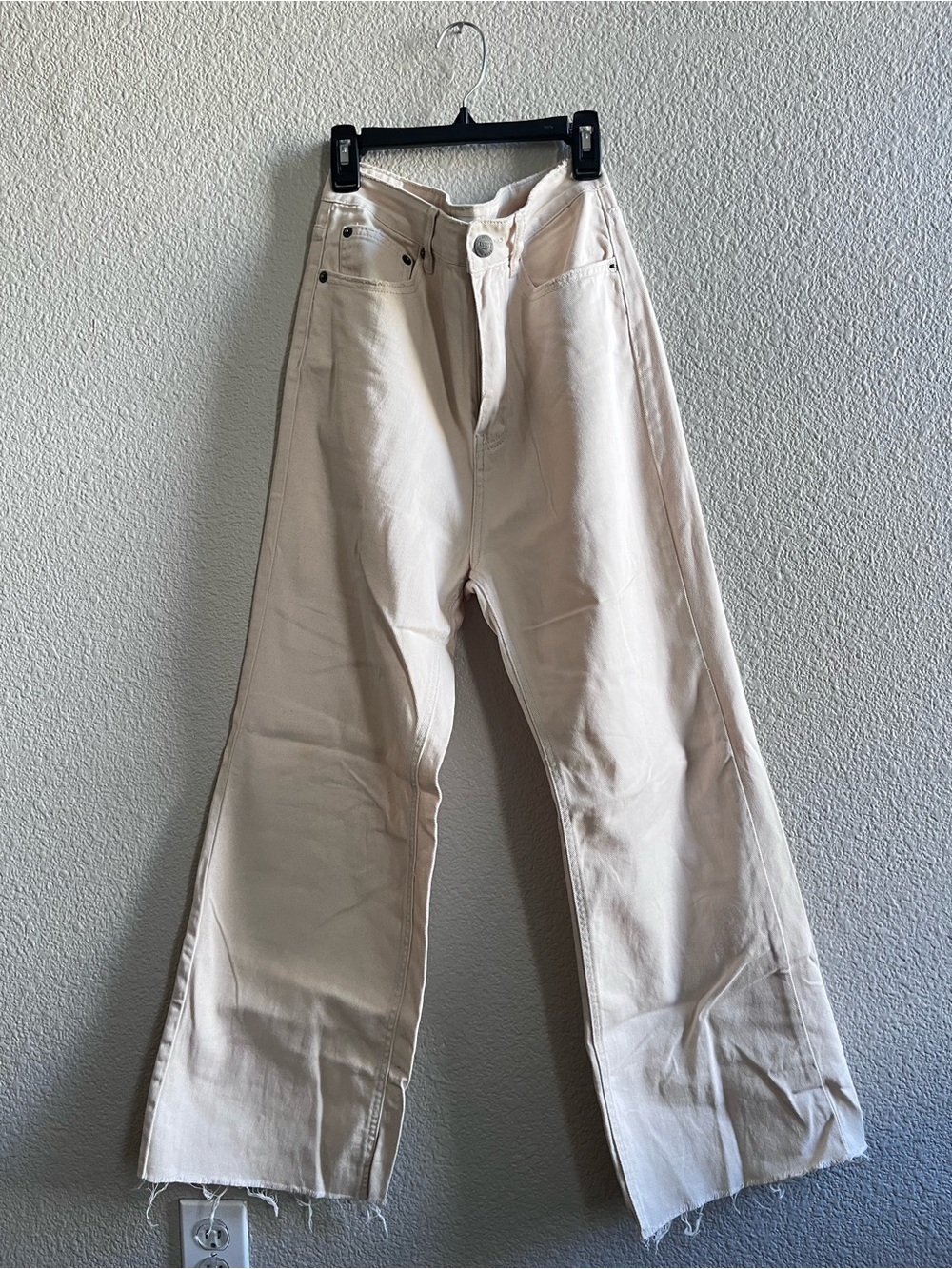 Amuse Society Cream Wide-Leg Jeans
